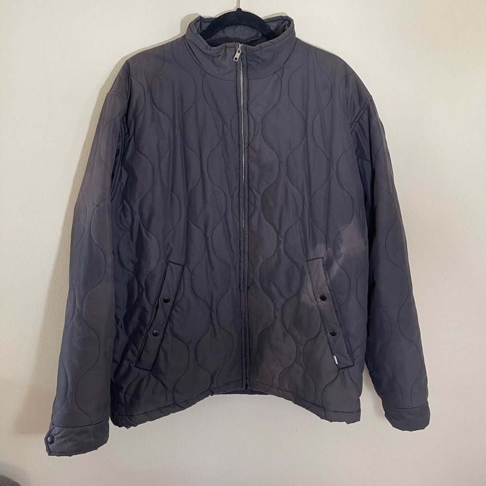 Stussy Black Quilted Coat- Size L